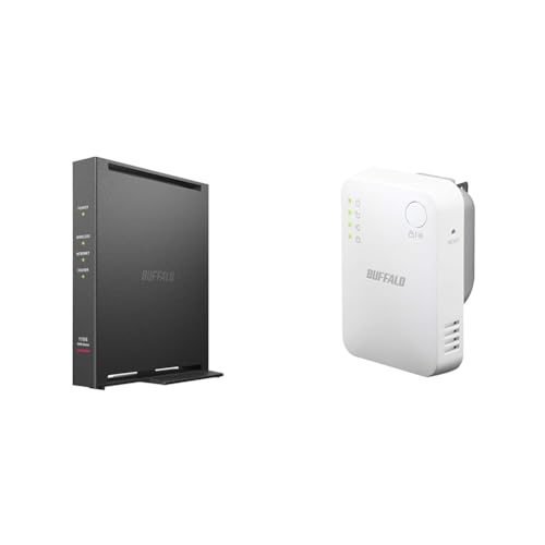 【セット買い】【Amazon.co.jp限定】 バッファロー WiFi ルーター 無線 LAN Wi-Fi5 11ac ac1200 866+300Mbps IPv6 WPA3 デュアルバンド 日本メーカー エコパッケージ WCR-1166DHPL/N + WiFi 無線LAN 中継機 Wi-Fi4 11n/g/b 300Mbps 簡易パッケージ 日本メーカー WEX-300HPTX/N