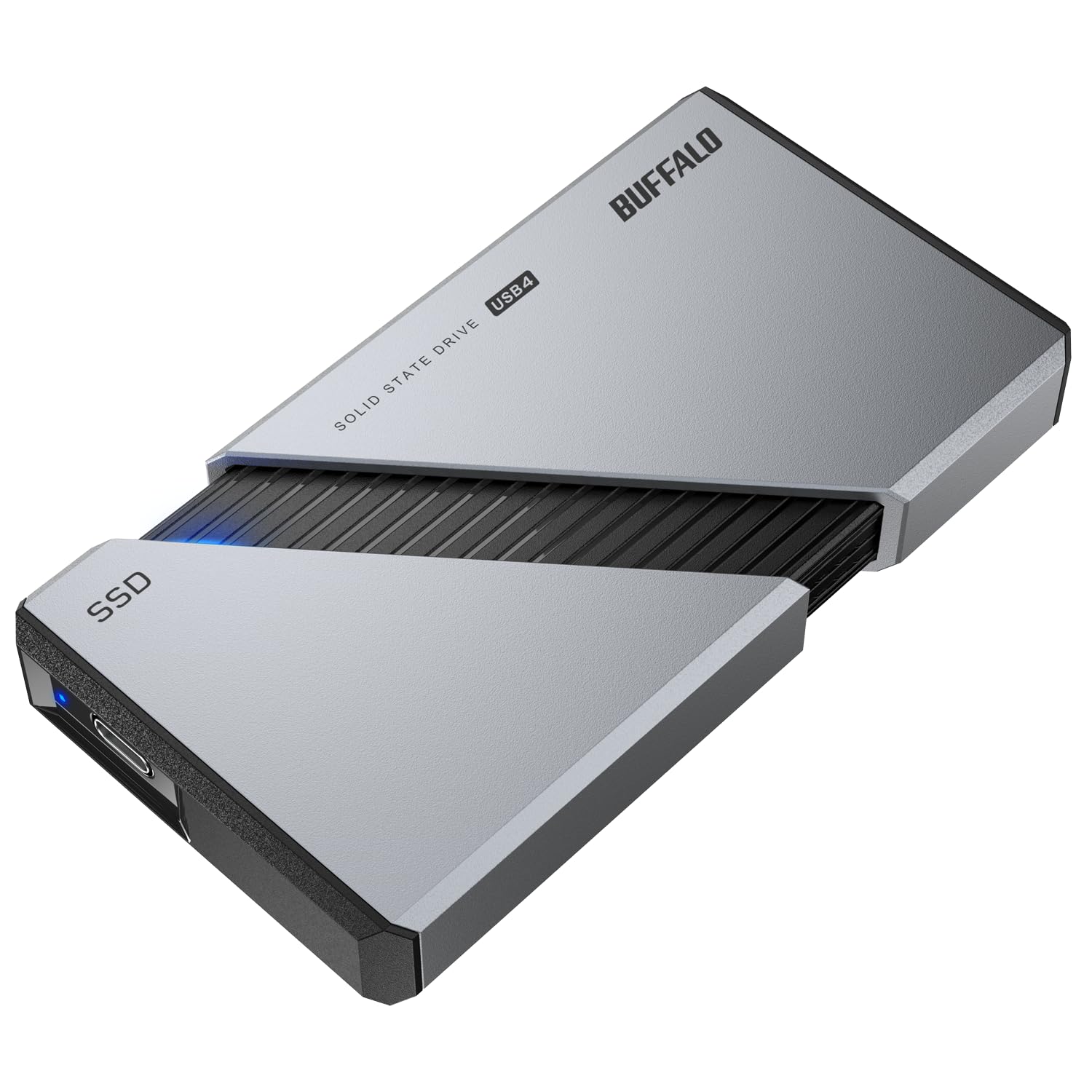 バッファロー ポータブル SSD 外付け 2TB USB4 Gen3x2 対応 Type-C 高速 最大読込速度 3,800MB/s exFAT SSD-PE2.0U4SA/N【Windows MacOS ChromeOS PS5 メーカー動作確認済み】